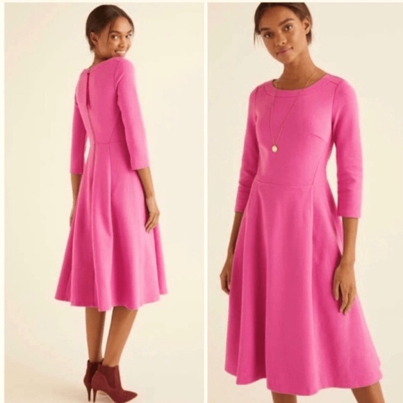 Boden Maisy Ottoman Barbiecore Pink Dress US 6 P - Picture 2 of 10